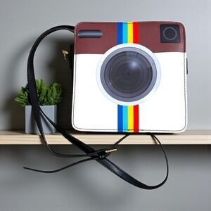 Polaroid Camera Crossbody Bag Purse Instagram Logo 6.5"x6.5" Adjustable Strap